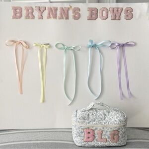 Pastel Satin Ribbon Hair Bows - Pack of 10